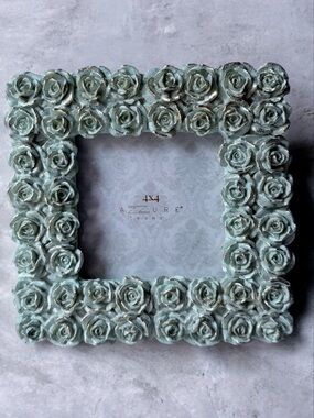 Mint Rose Frame - Decorative 4x4 Photo Frame